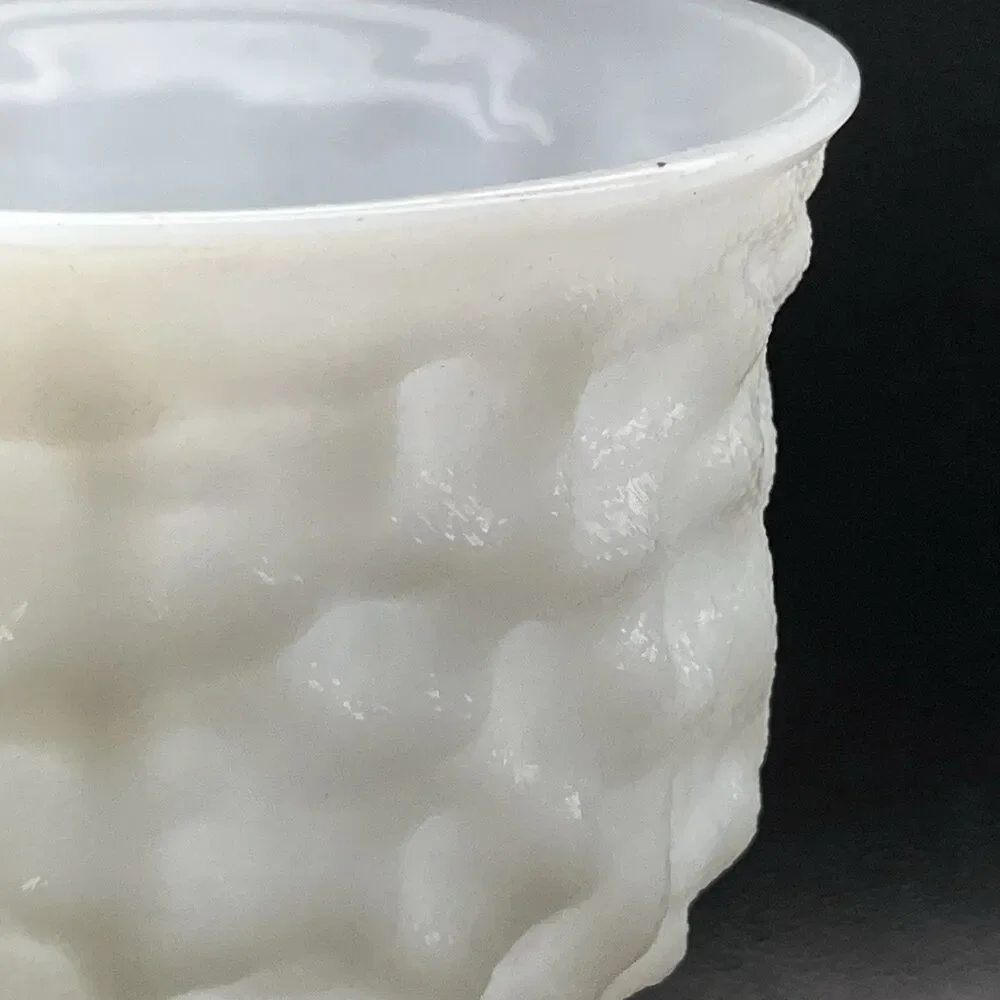 Vintage E.O. Brody Bumpy Milk Glass Footed Pedestal Vase/Planter